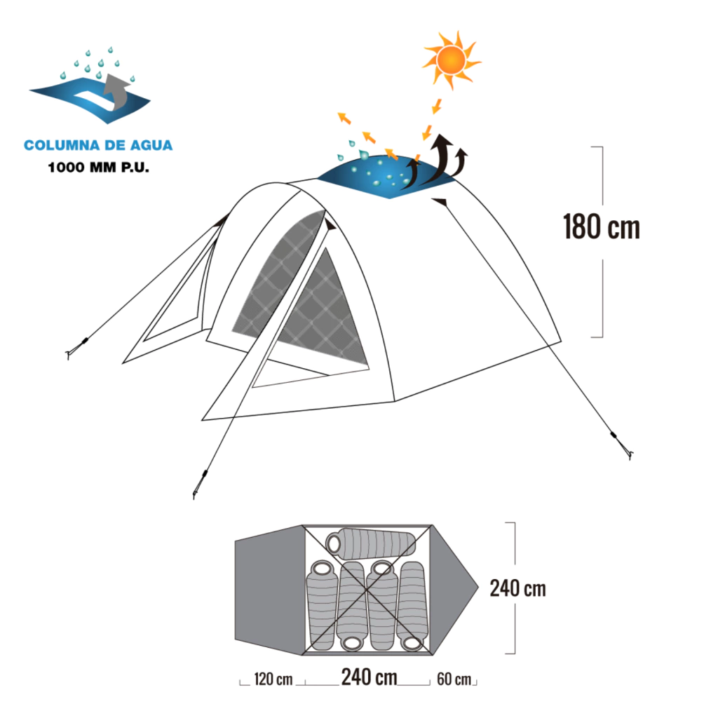 Carpa Cadaques WTD 5 pers. (2.40x2.40