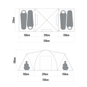 Carpa Discovery Pro WTD 4 pers. (2.10x5.10x1.90)
