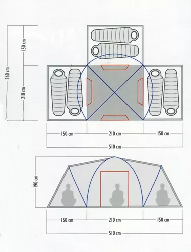 Carpa Nature 6 pers. WTD (3.60x5.10x1.90)