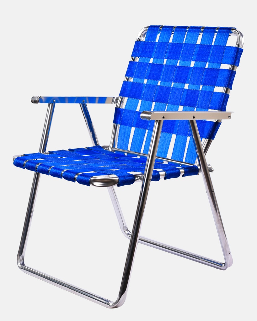 Sillon Aluminio 1 Pos. Alto Pulido cintas cruzadas Alumel (130)