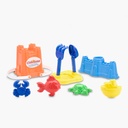 430 Chichess Balde castillo, cernidor, pala y rastrillo Ch, 4 Moldes, castillo