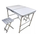 Mesa Kushiro Alum c/2 banquitos